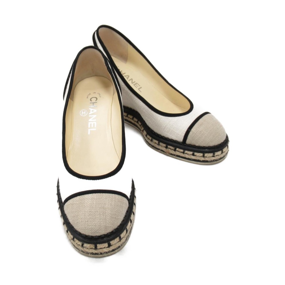 🚫SOLD🚫Chanel white beige wedge espadrilles 39.5 - Picture 10 of 12